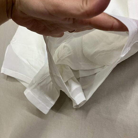 SILKWORLD Women's S White High Waist Running Zipper Pockets Athletic Shorts - Picture 8 of 11